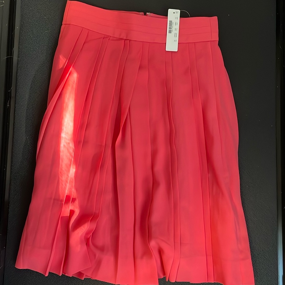 Like New J. Crew pink pleated midi skirt Size 0P